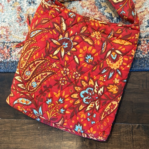 Orange Red Bright Blue Quilted Crossbody Bag - Picture 2 of 16